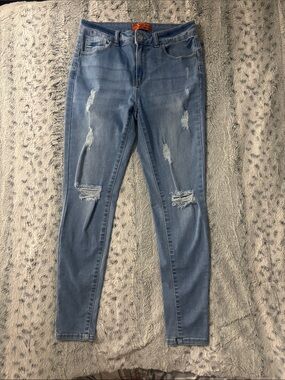 Light Blue Distressed Women's Jeans. Wax jeans . Wanna better butt lifting jeans